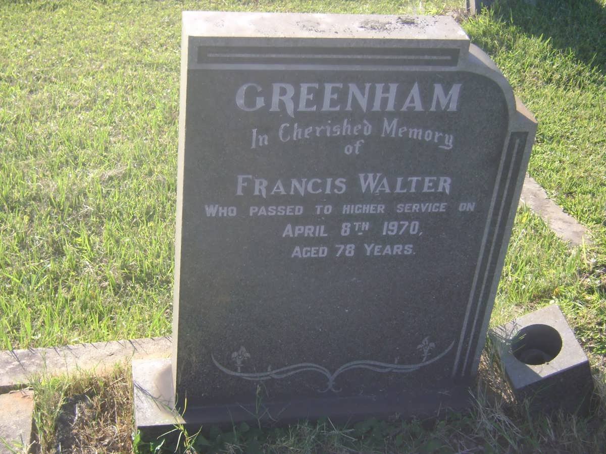 GREENHAM Francis Walter -1970
