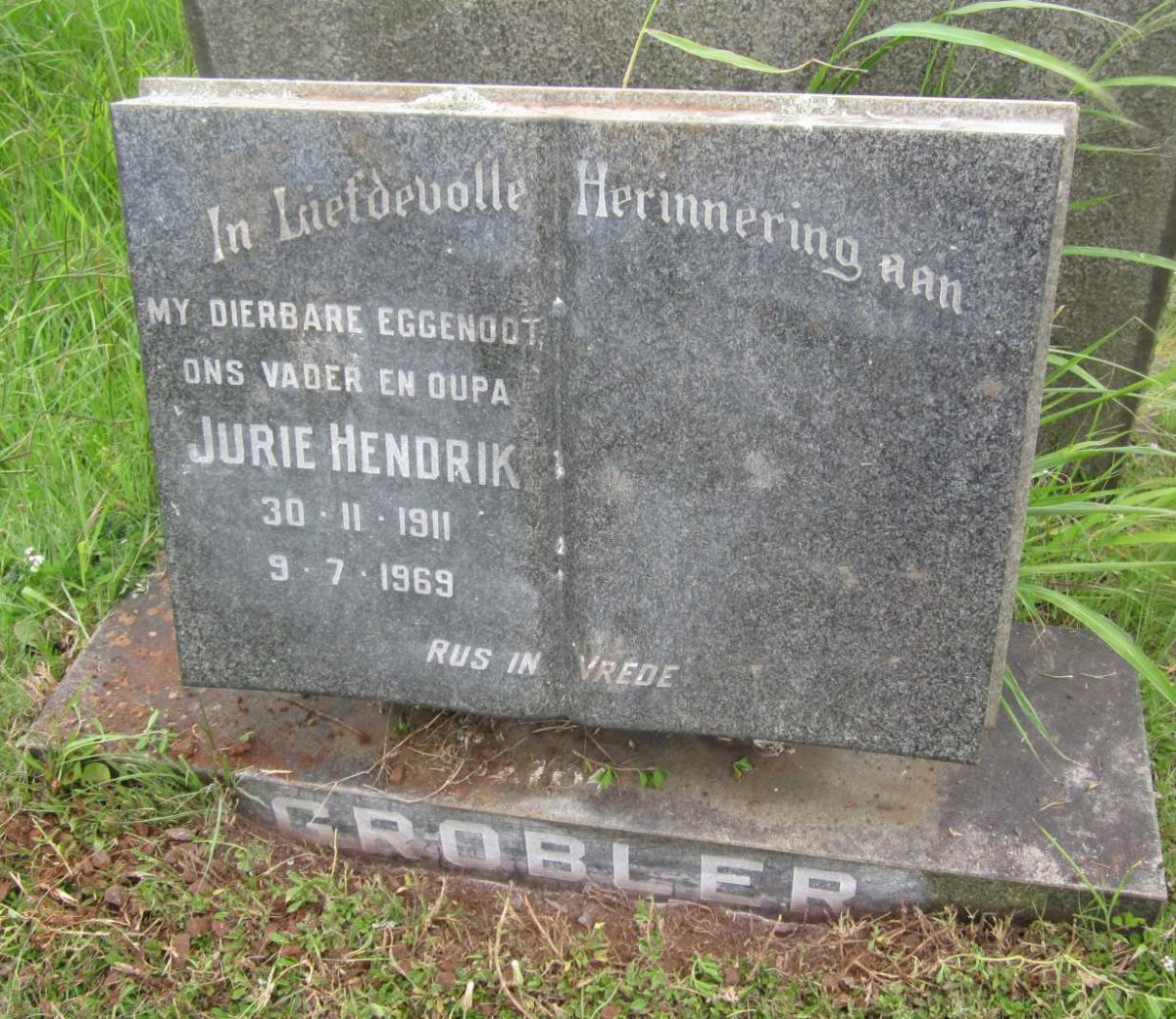 GROBLER Jurie Hendrik 1911-1969