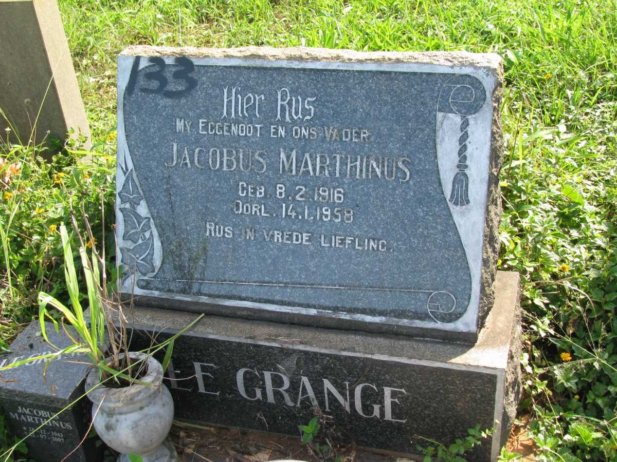 GRANGE Jacobus Marthinus, le 1916-1958 :: LE GRANGE Jacobus Marthinus 1943-2007