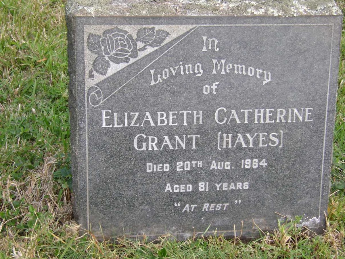 GRANT Elizabeth Catherine nee HAYES -1964