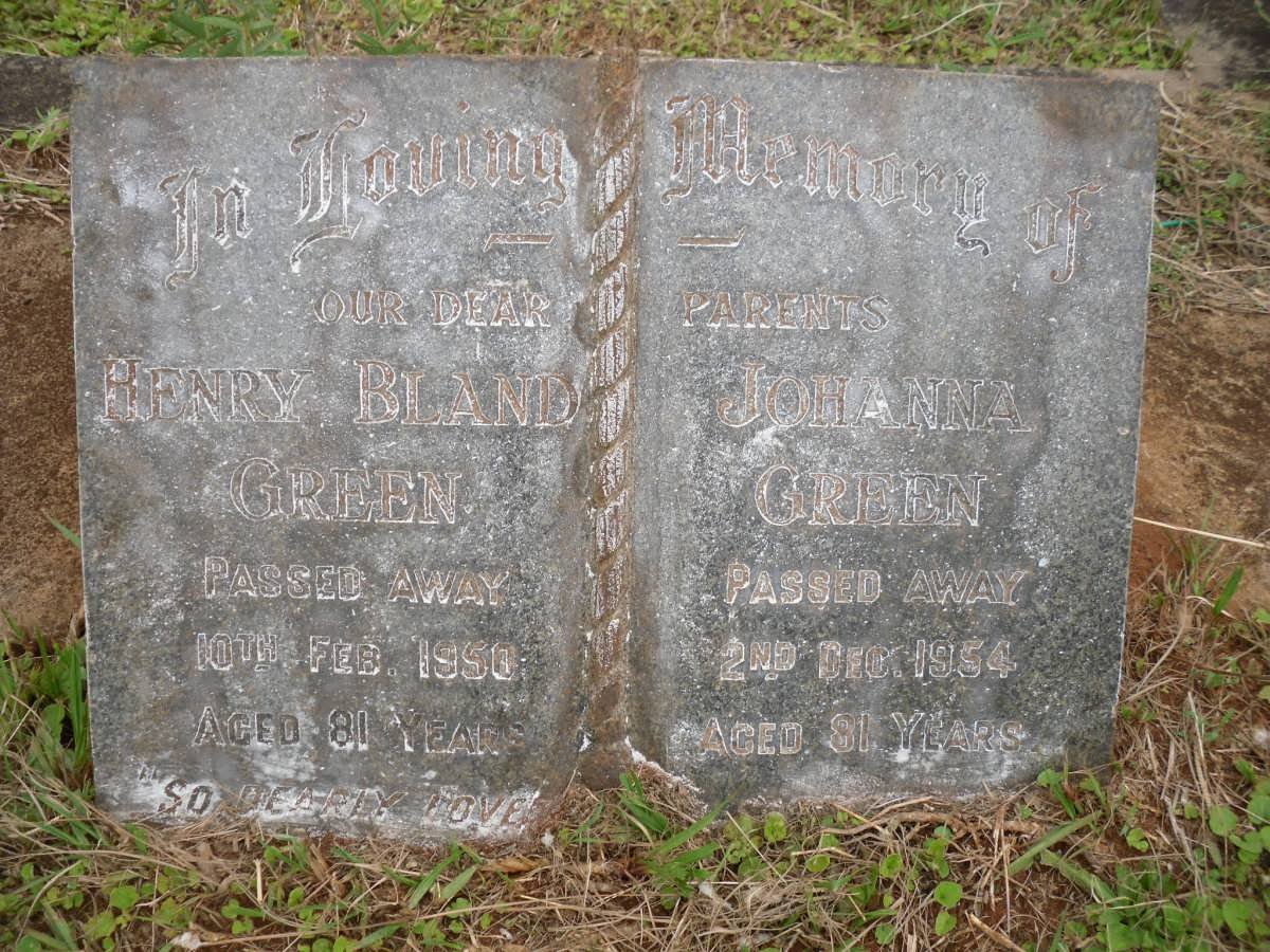 GREEN Henry Bland -1950 &amp; Johanna -1954