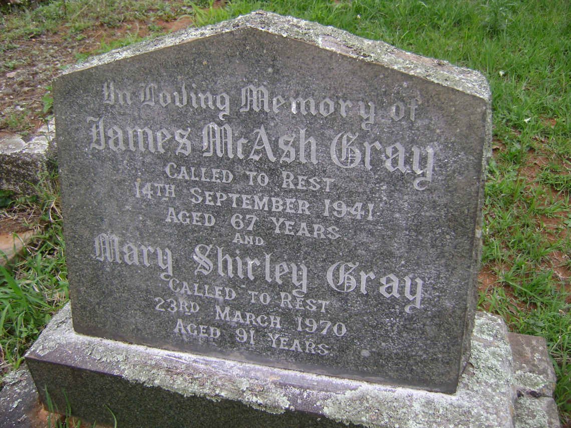 GRAY James McAsh -1941 &amp; Mary Shirley -1970