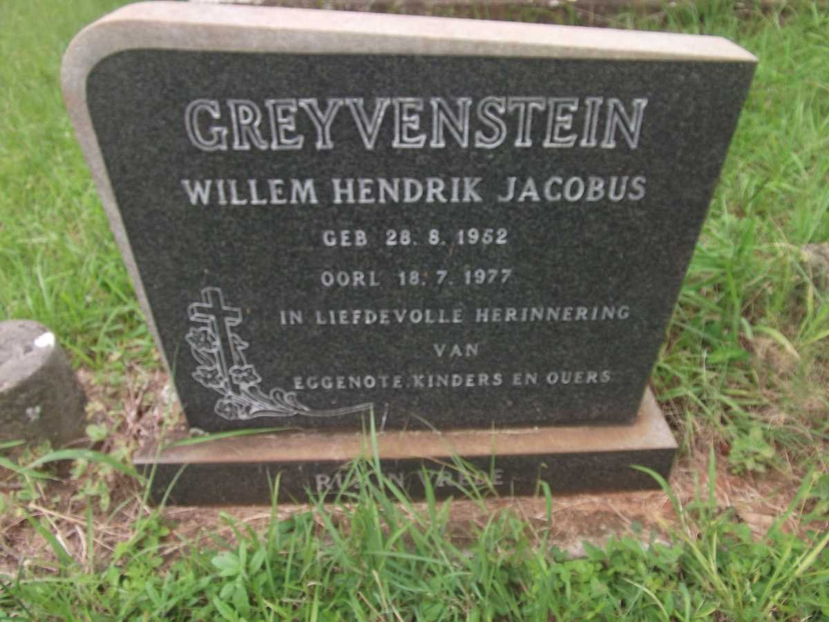 GREYVENSTEIN Willem Hendrik Jacobus 1952-1977