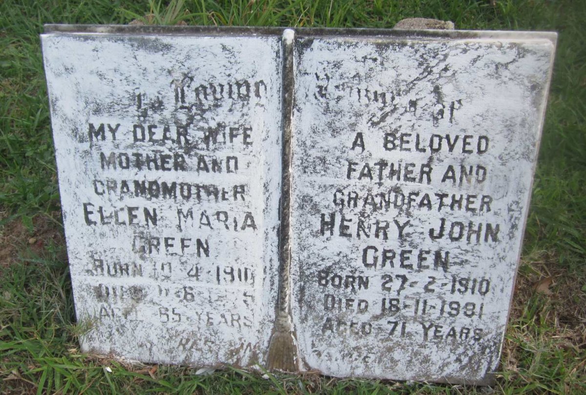 GREEN Henry John 1910-1981 &amp; Ellen Maria 1910-1975