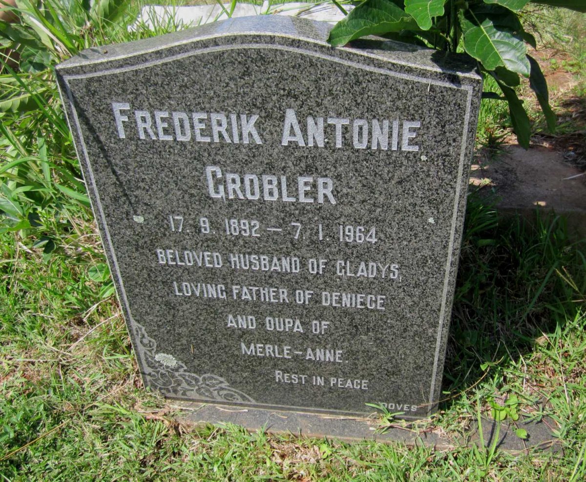 GROBLER Frederik Antonie 1892-1964