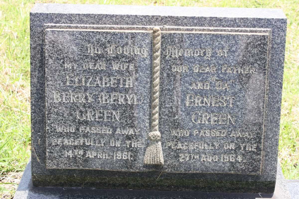 GREEN Ernest -1964 &amp; Elizabeth Berry -1961