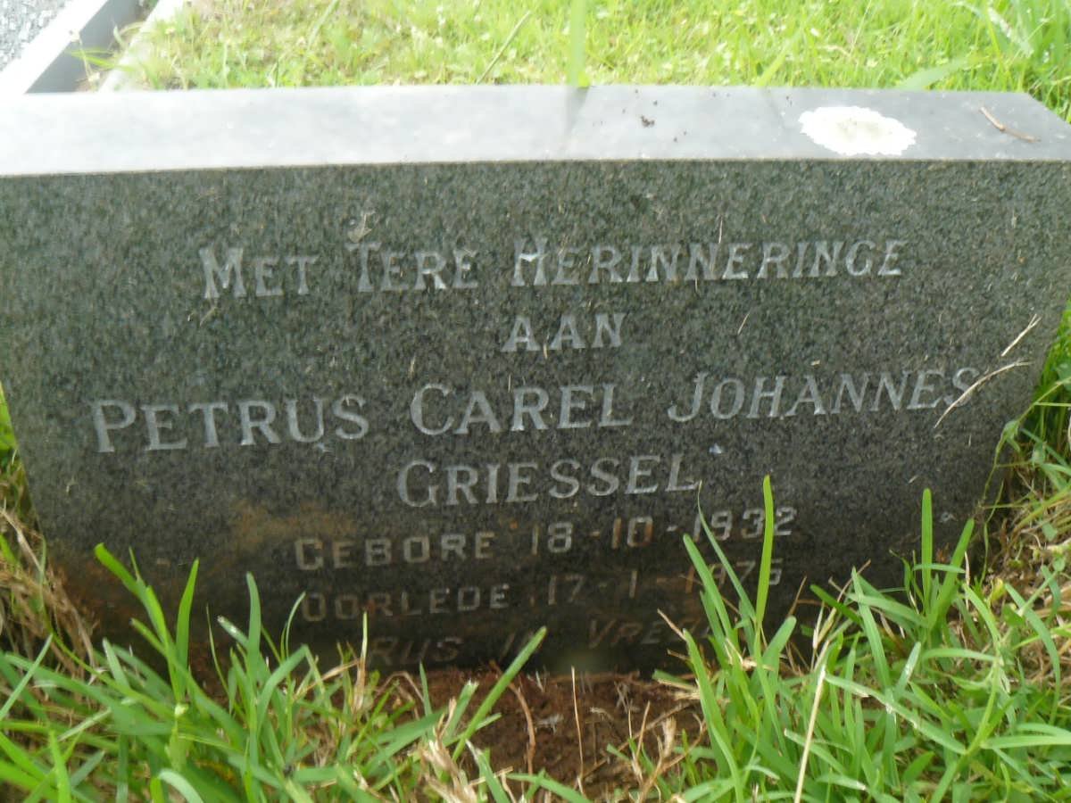 GRIESSEL Petrus Carel Johannes 1932-1976