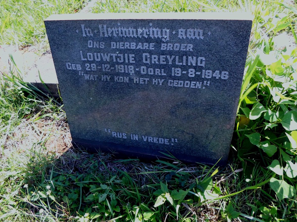 GREYLING Louwtjie 1918-1946