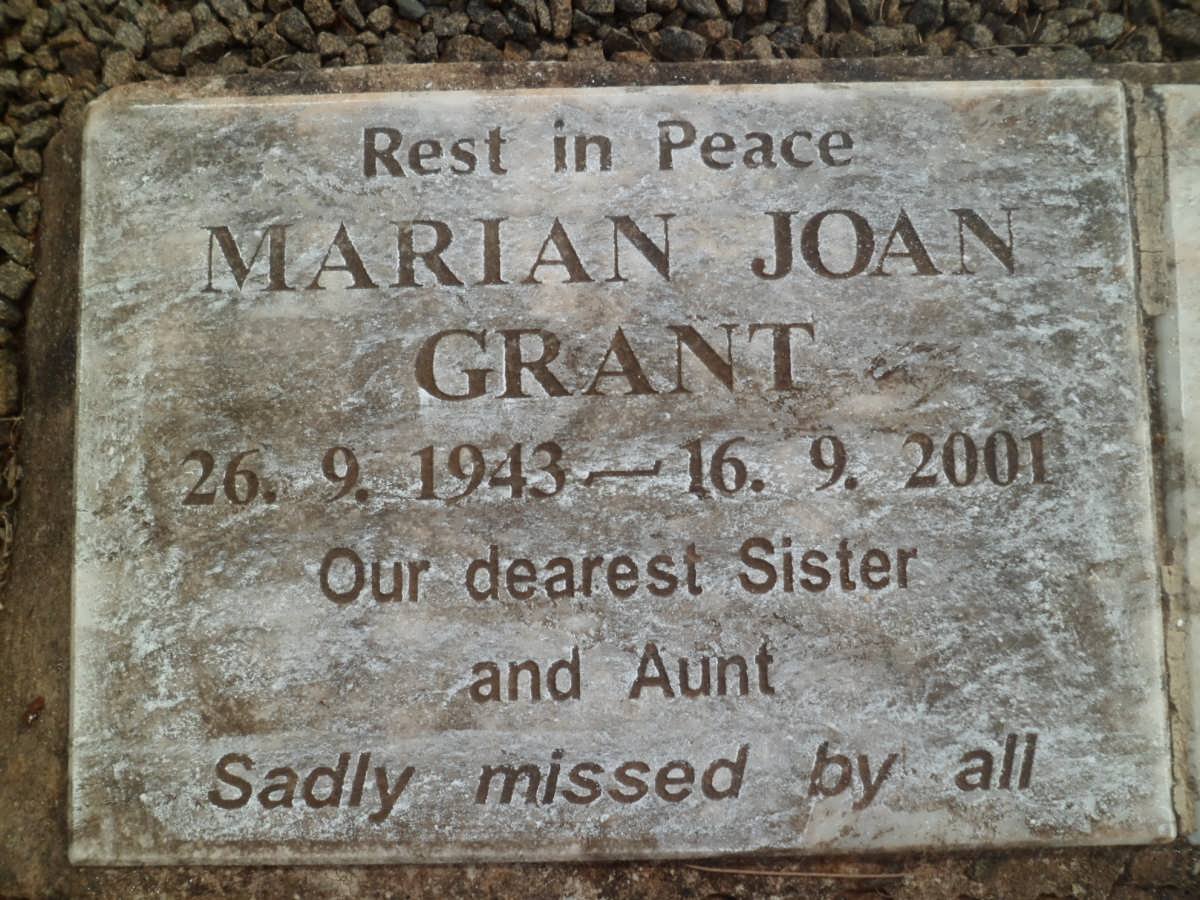 GRANT Marian Joan 1943-2001