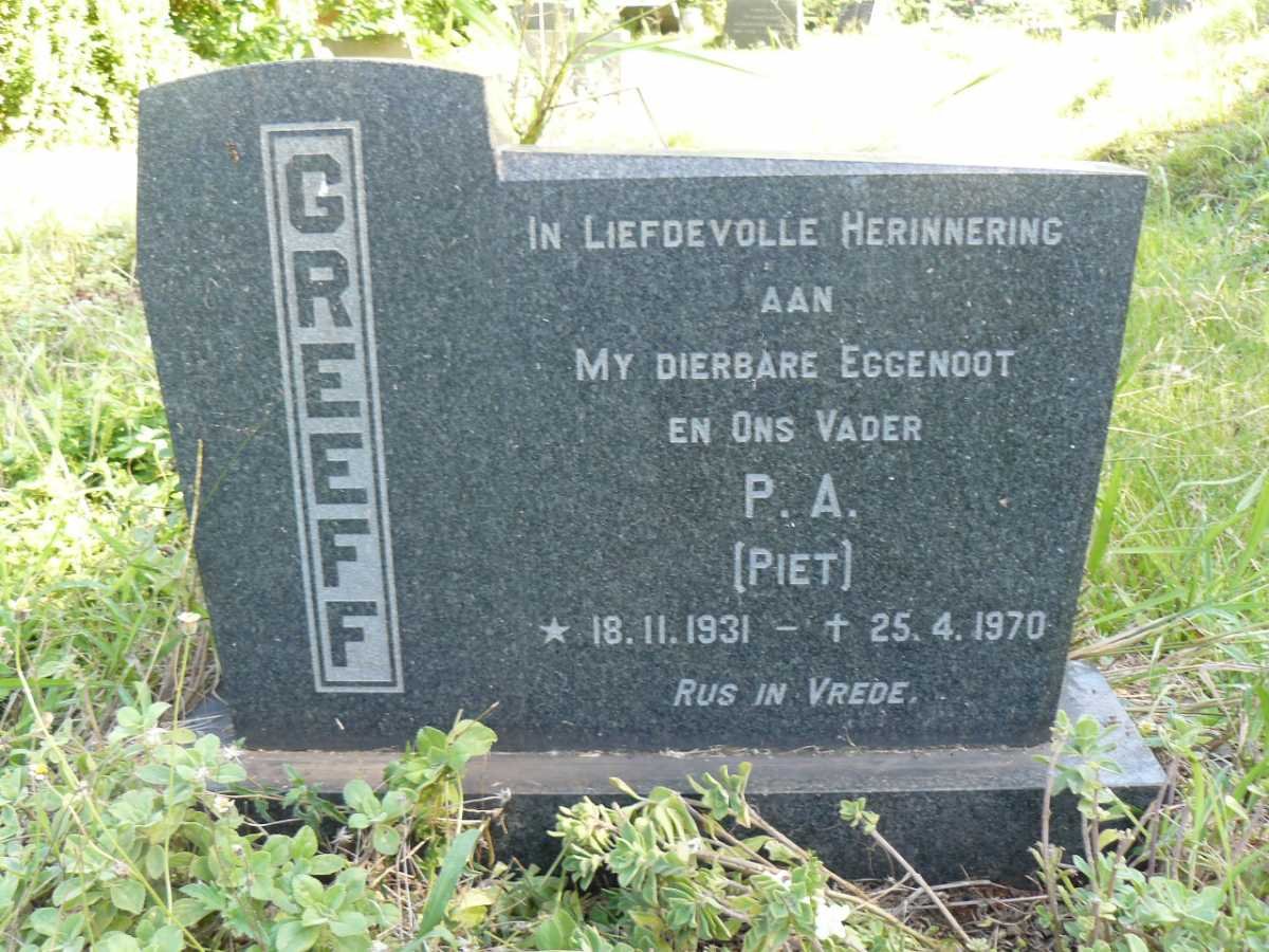 GREEFF P.A. 1931-1970