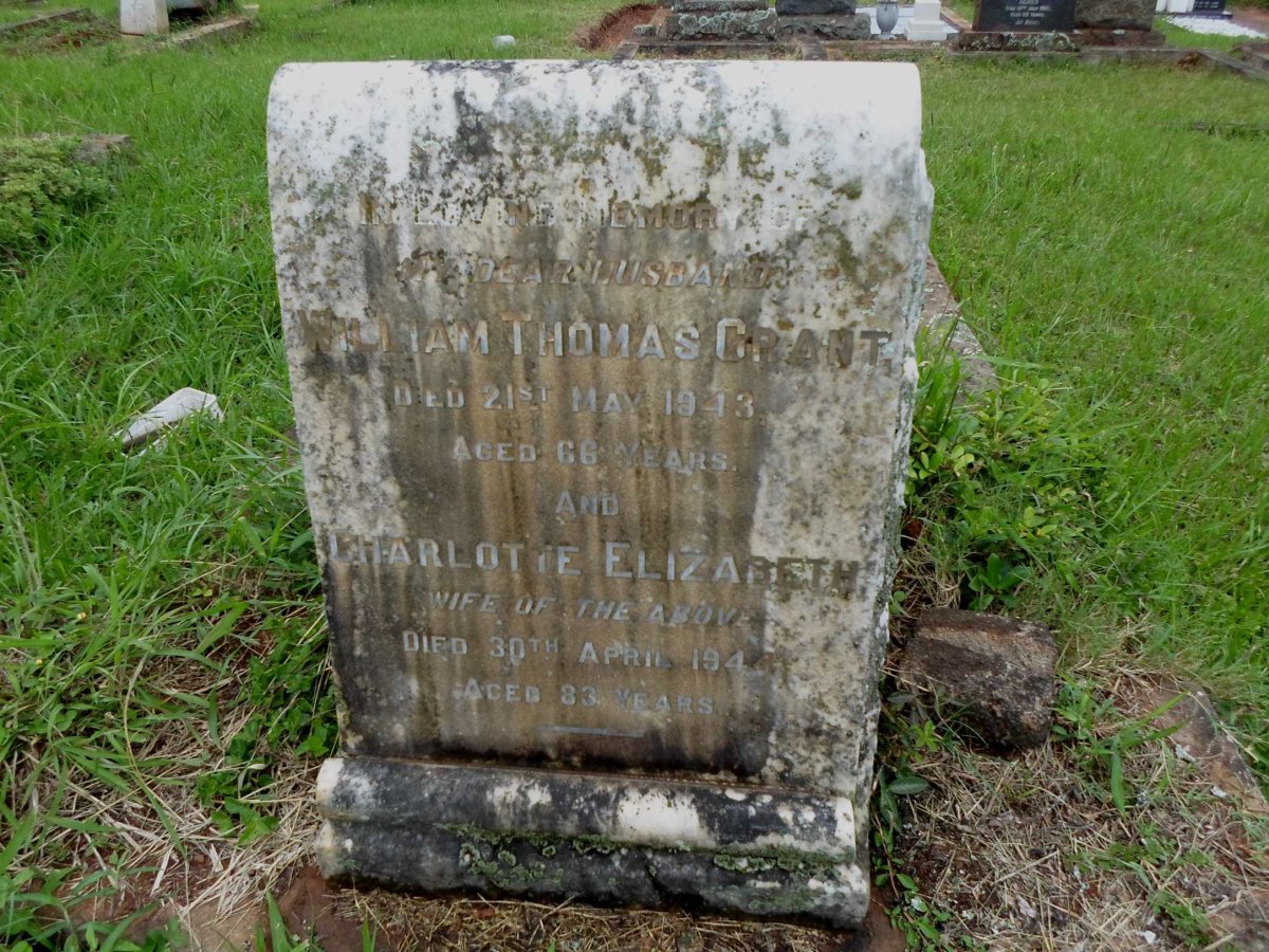 GRANT William Thomas -1943 &amp; Charlotte Elizabeth -1944