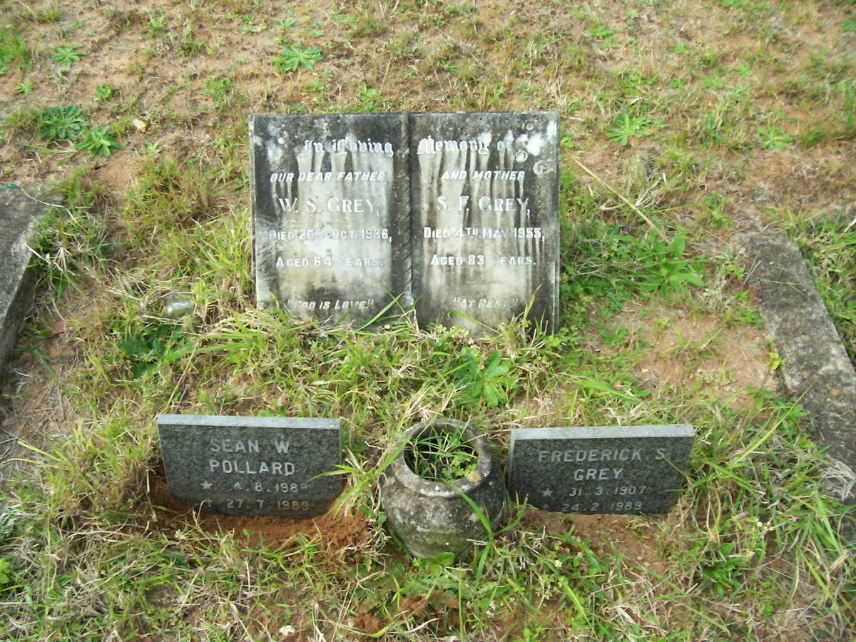 GREY W.S. 1936 &amp; S.F. -1955 :: GREY Frederick 1907-1989 :: POLLARD Sean W. 1988-1989