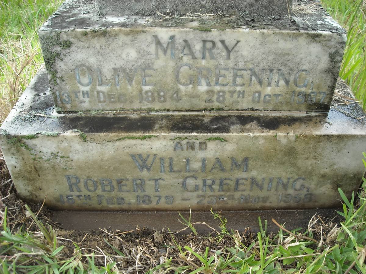 GREENING William Robert 1879-1968 &amp; Mary Olive 1884-1967