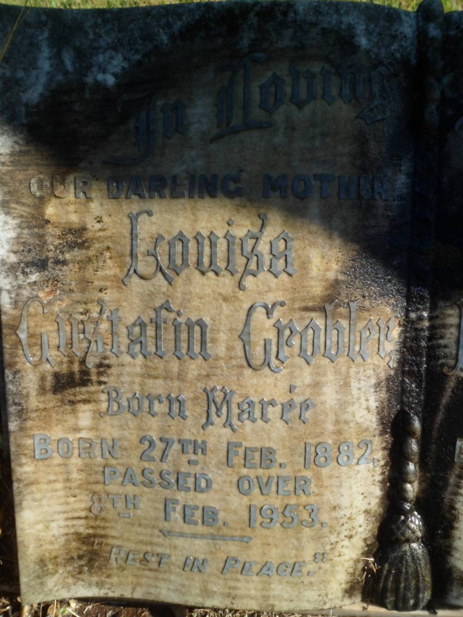 GROBLER Izaak Petrus 1879-1955 &amp; Louisa Gustafin MAREE 1882-1953