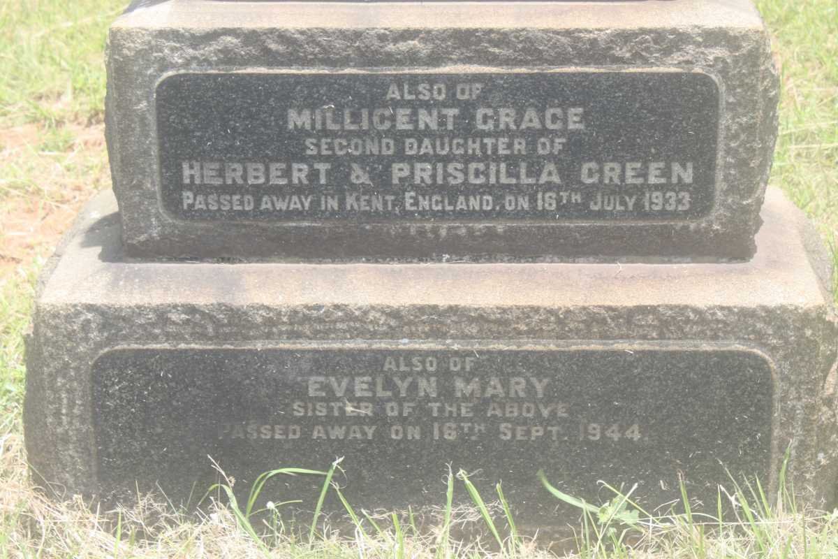 GREEN Millicent Grace -1933 :: GREEN Evelyn Mary -1944 