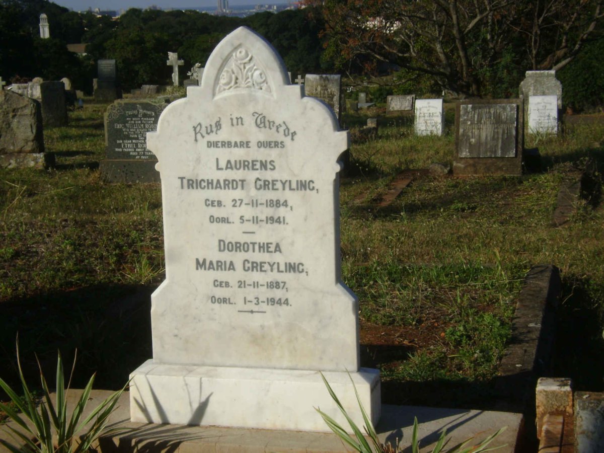 GREYLING Laurens Trichardt 1884-1941 &amp; Dorothea Maria 1887-1944