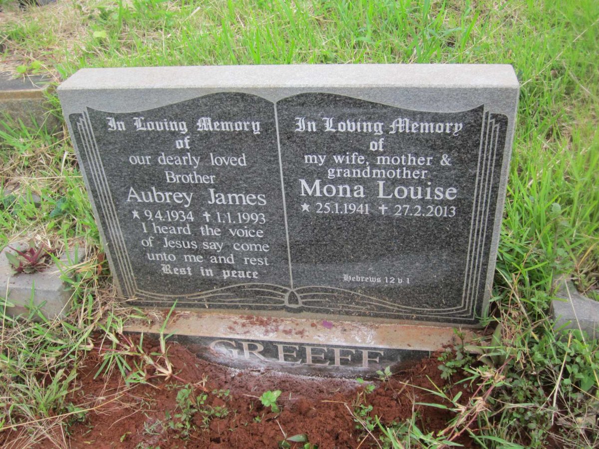 GREEFF Aubrey James 1934-1993 :: GREEFF Mona Louise 1941-2013