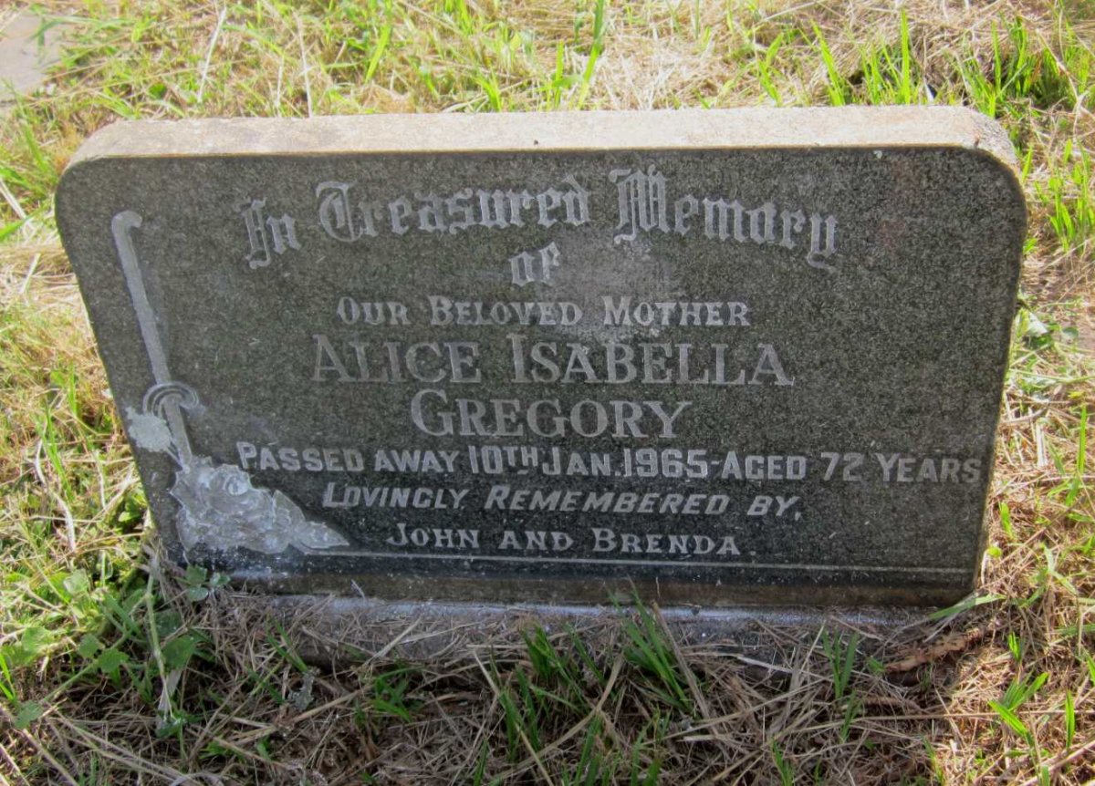 GREGORY Alice Isabella -1965