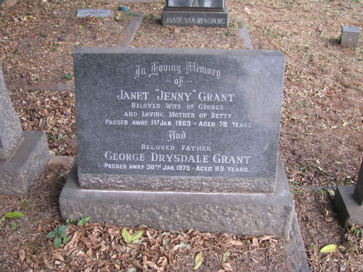 GRANT George Drysdale -1975 &amp; Janet -1963