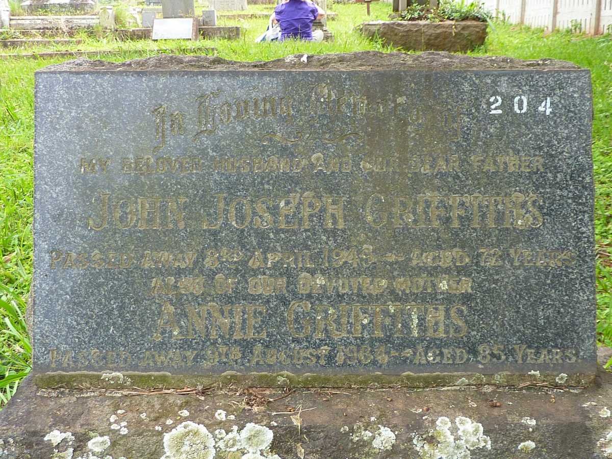 GRIFFITHS John Joseph -1949 &amp; Annie -1964