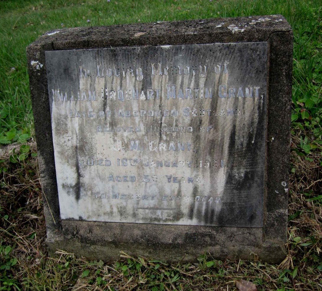 GRANT William Urquhart Martin -1931