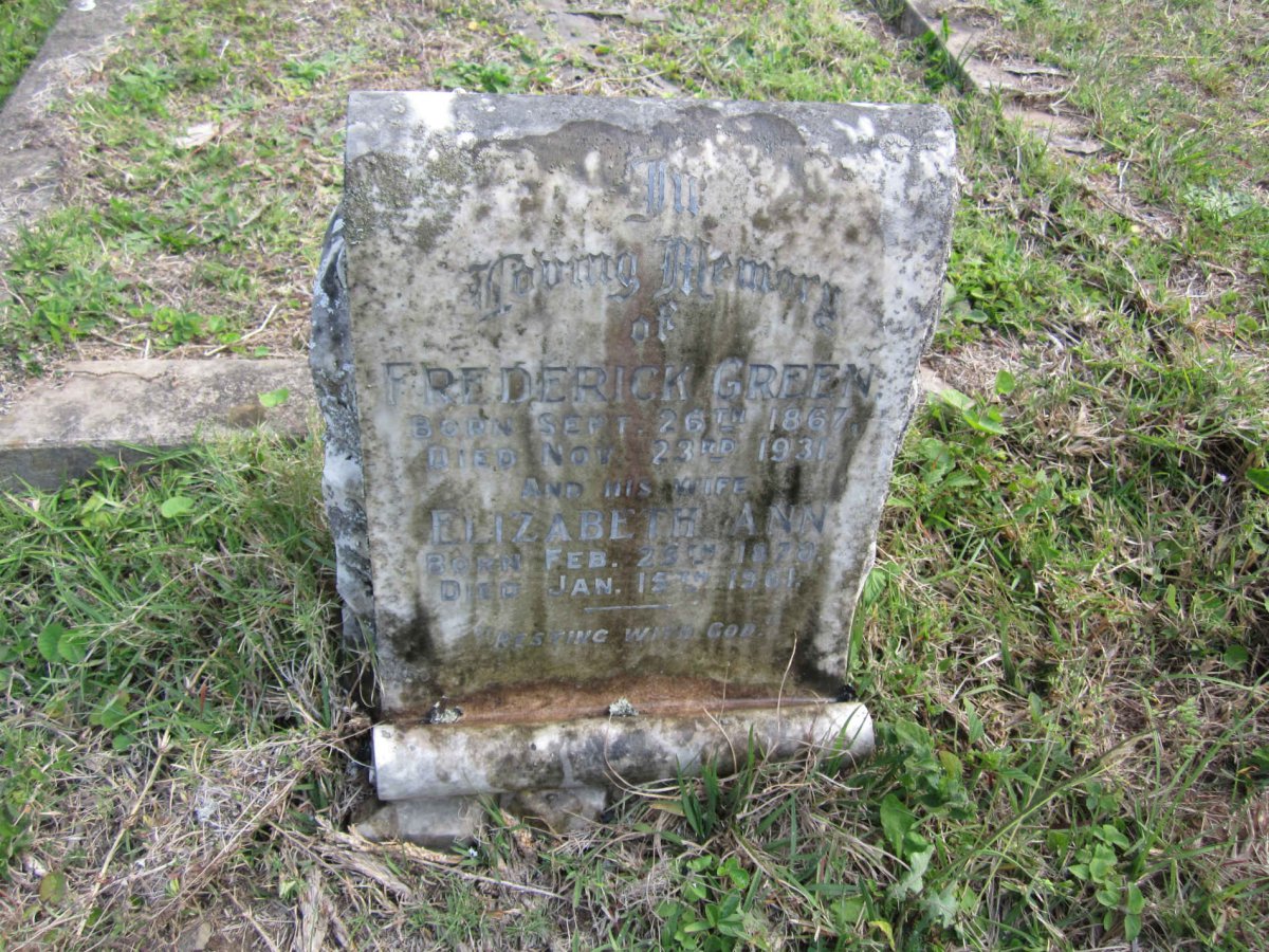 GREEN Frederick 1867-1931 &amp; Elizabeth Ann 1870-1961