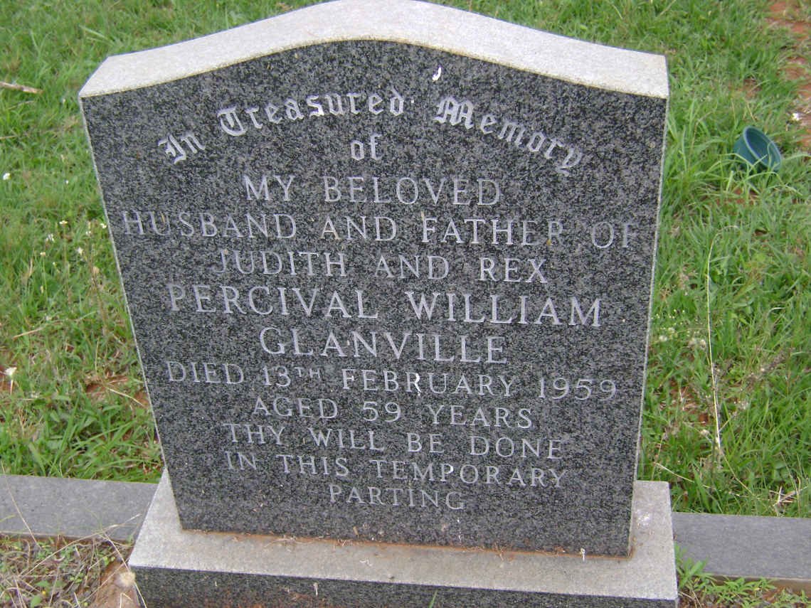 GLANVILLE Percival William -1959