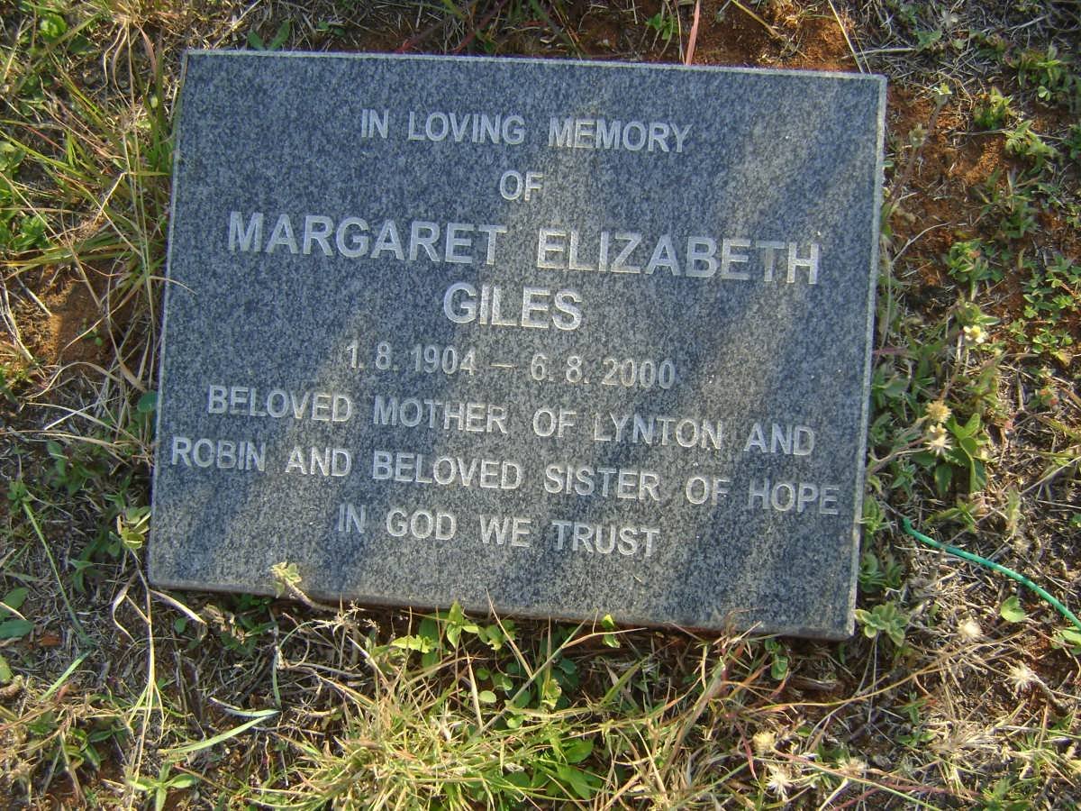 GILES Margaret Elizabeth 1904-2000