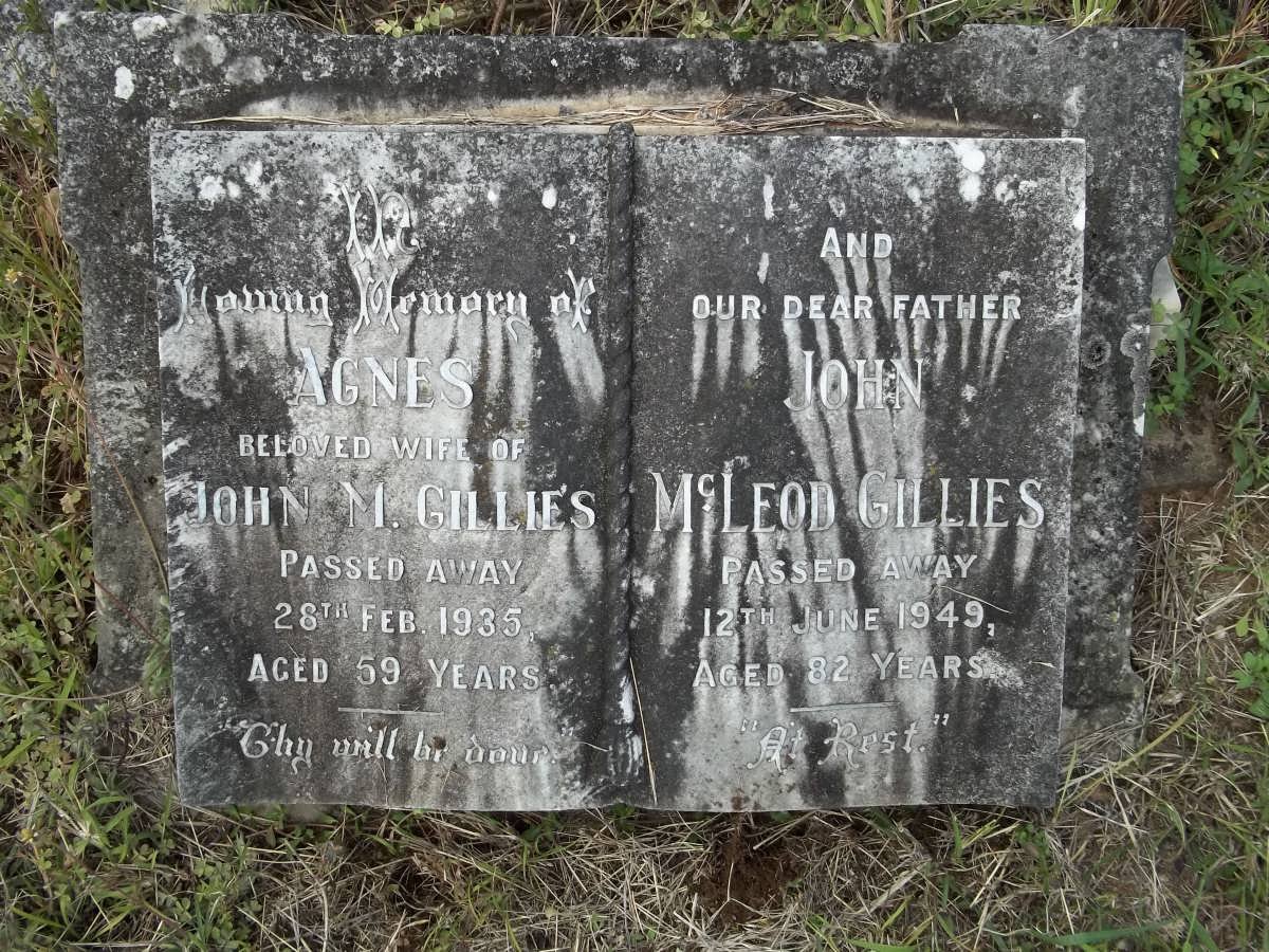 GILLIES John McLeod -1949 &amp; Agnes -1935