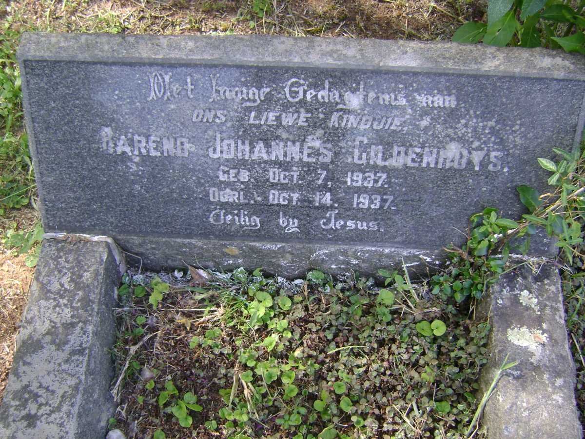 GILDENHUYS Barend Johannes 1937-1937