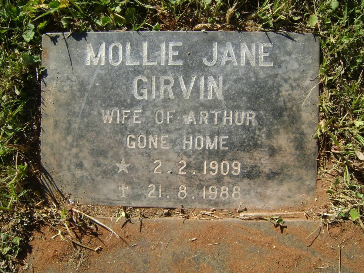 GIRVIN Arthur 1908-1982 &amp; Mollie Jane 1908-1988