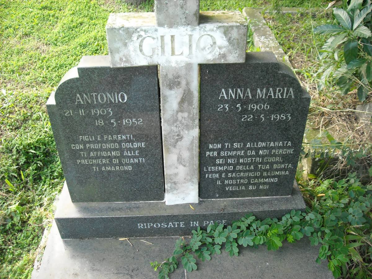GILIO Antonio 1903-1952 &amp; Anna Maria 1906-1983 :: GILIO Domenico 1931-2007