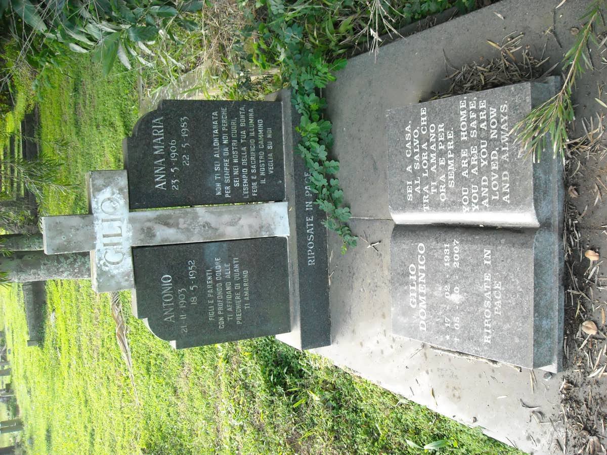 GILIO Antonio 1903-1952 &amp; Anna Maria 1906-1983 :: GILIO Domenico 1931-2007
