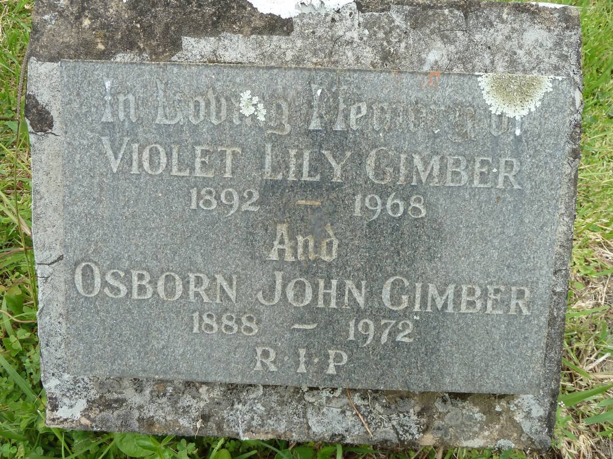 GIMBER Osborn John 1888-1972 &amp; Violet Lily 1892-1968