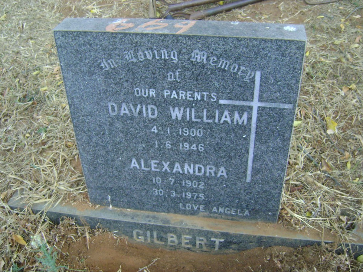 GILBERT David William 1900-1946 &amp; Alexandra 1902-1975