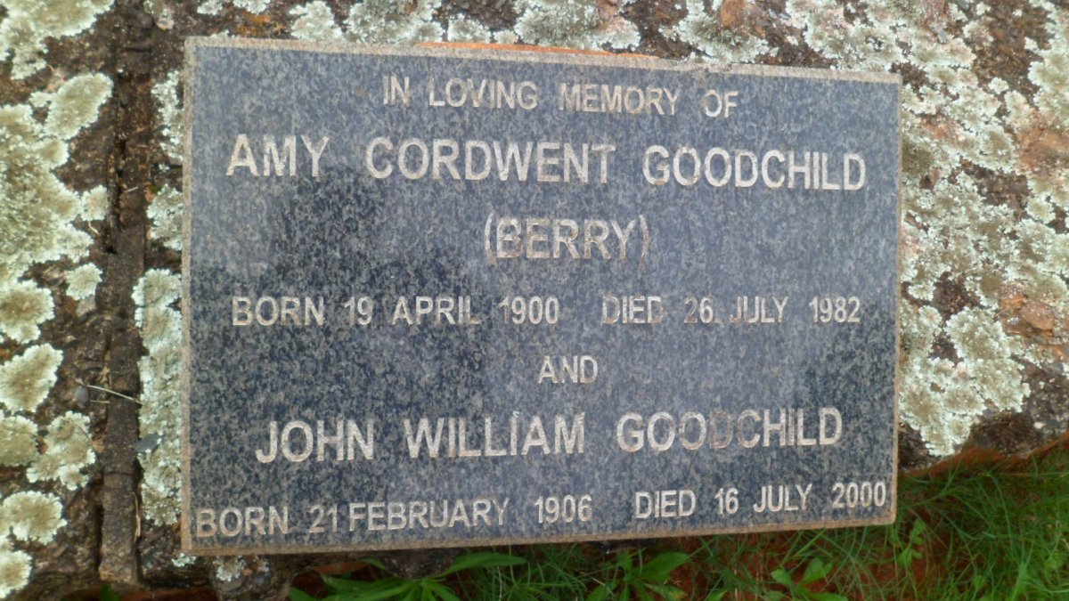 GOODCHILD John William 1906-2000 &amp; Amy Cordwent BERRY 1900-1982
