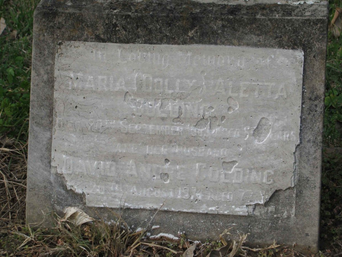 GOLDING David Andreas -1974 &amp; Maria Aletta -1963