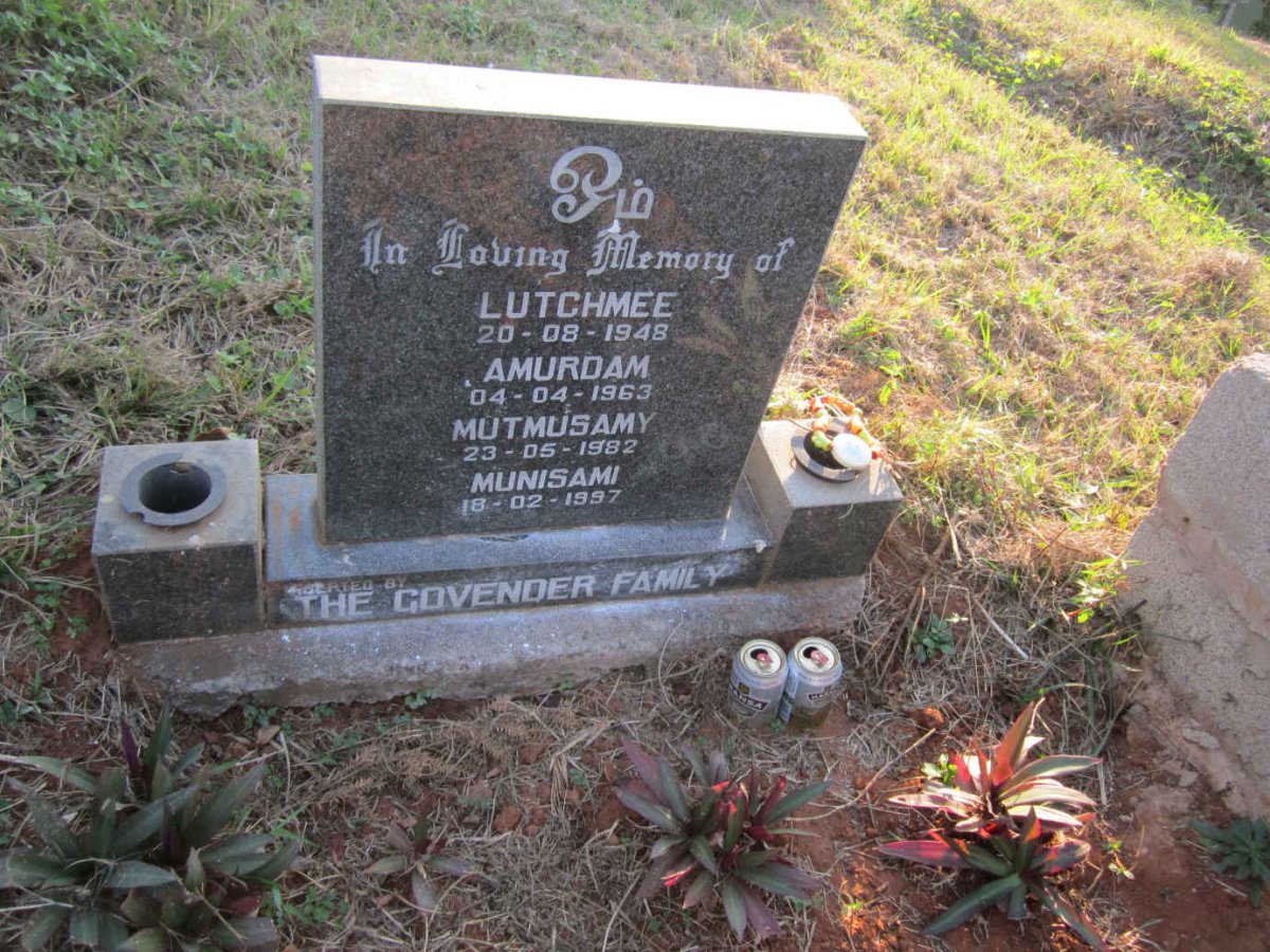 GOVENDER Lutchmee -1948 :: GOVENDER Amurdam -1963 :: GOVENDER Mutmusamy -1982 :: GOVENDER Munisami -1997