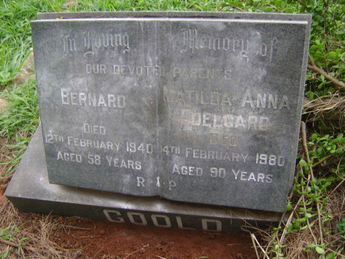 GOOLD Bernard -1940 &amp; Matilda Anna Edelgard -1980