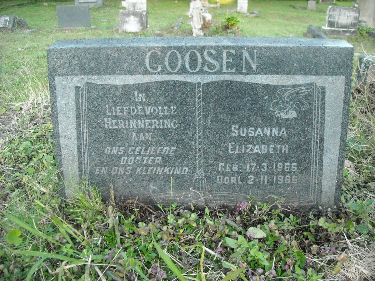 GOOSEN Susanna Elizabeth 1966-1966