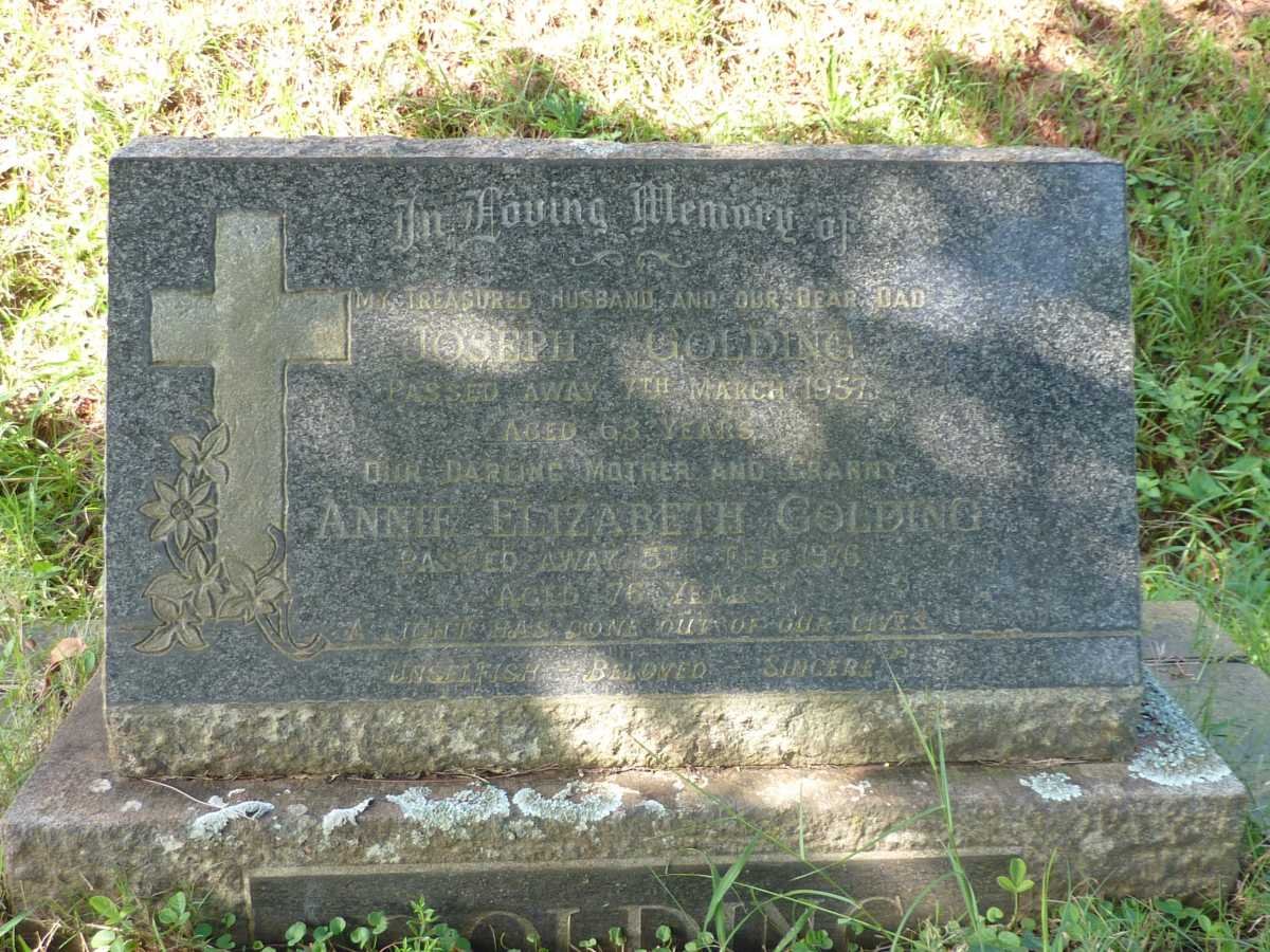 GOLDING Joseph -1957 &amp; Annie Elizabeth -1976