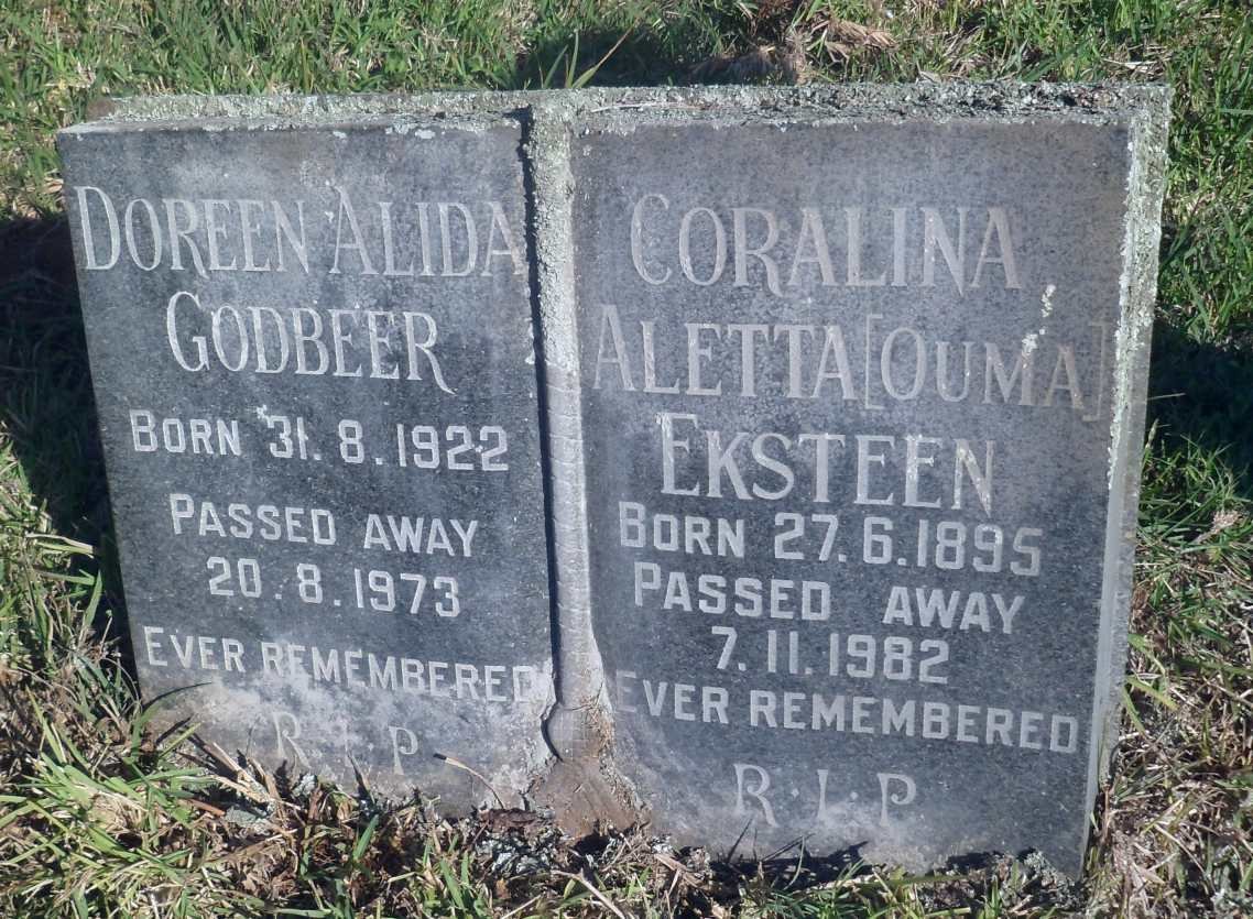 GODBEER Doreen Alida 1922-1973 :: EKSTEEN Coralina Aletta 1895-1982