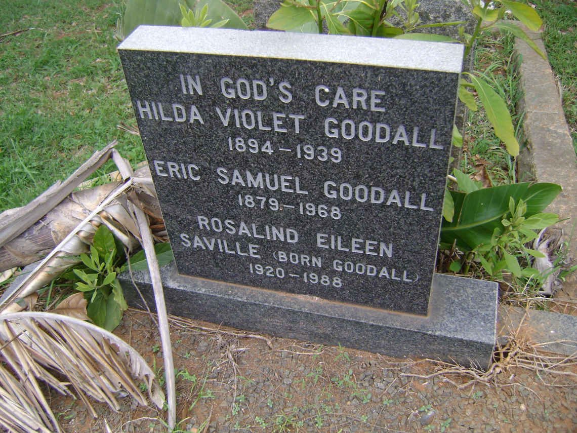 GOODALL Eric Samuel 1879-1968 &amp; Hilda Violet 1894-1939 :: SAVILLE Rosalind Eileen nee GOODALL 1920-1988