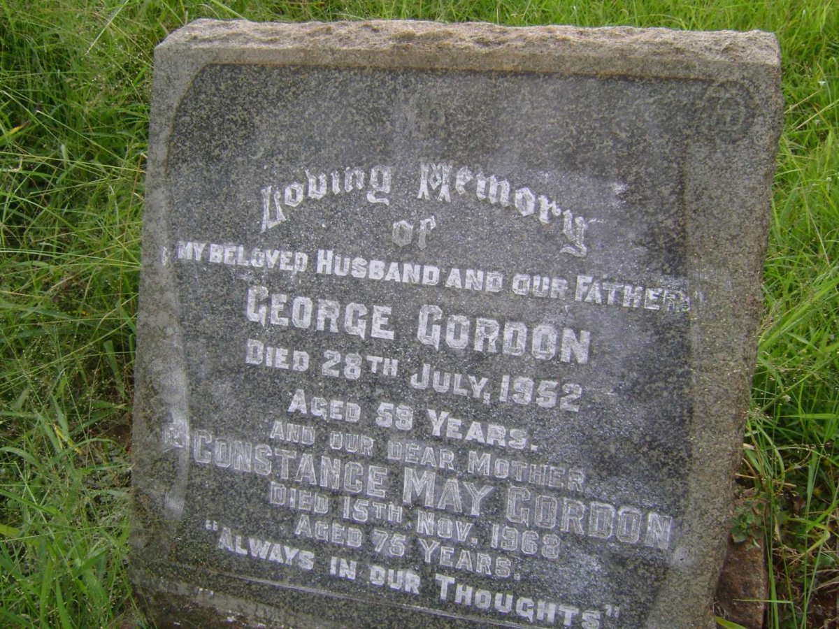 GORDON George -1952 &amp; Constance May -1968