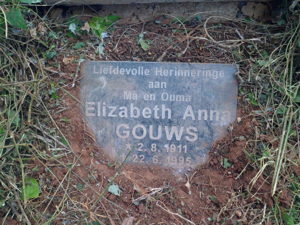 GOUWS Elizabeth Anna 1911-1995