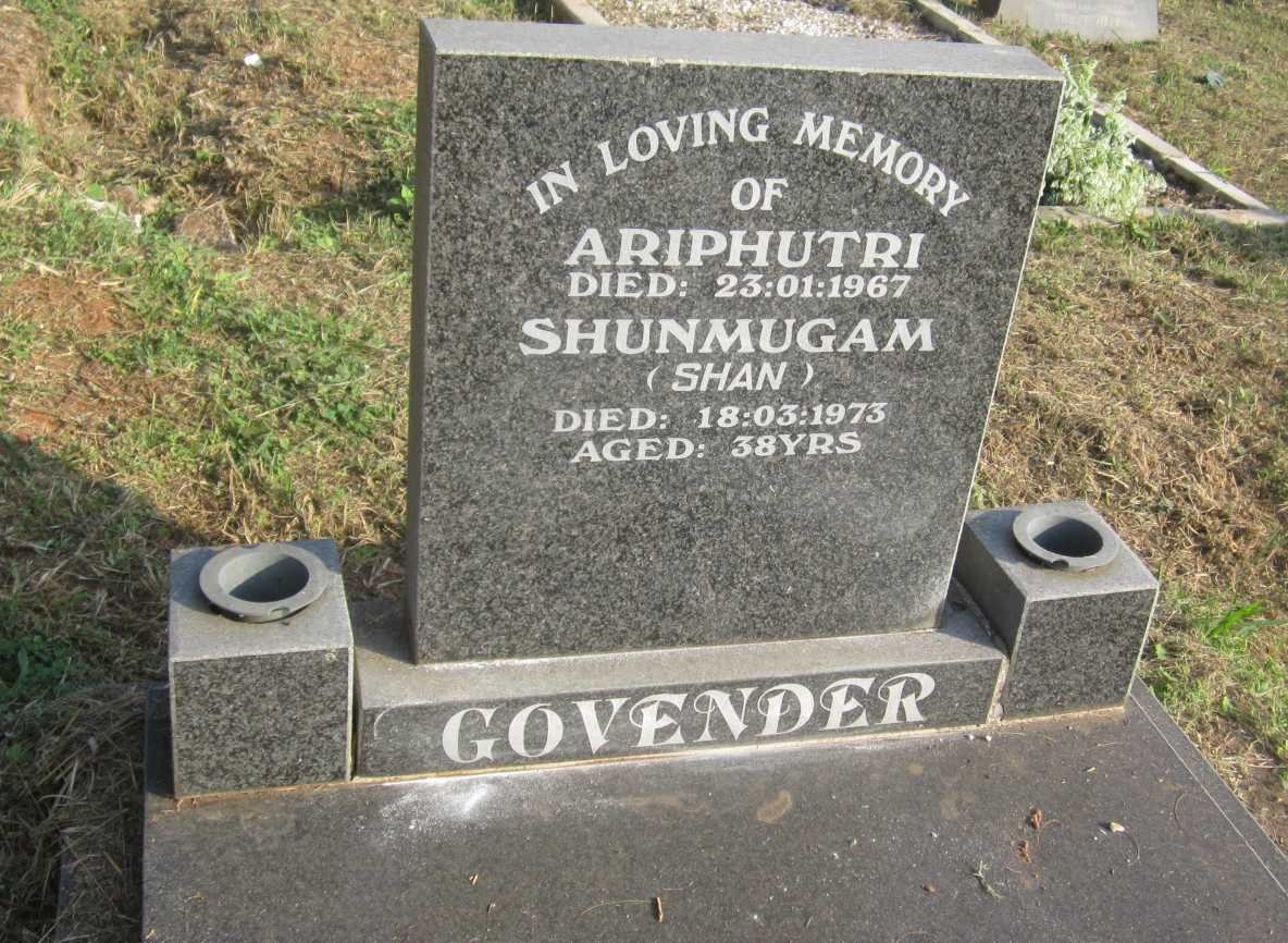 GOVENDER Ariphutri -1967 :: GOVENDER Shunmugam -1973