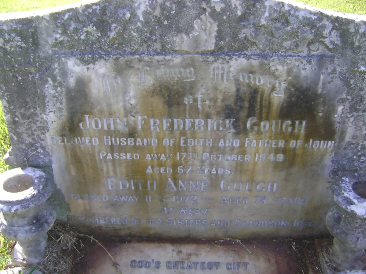 GOUGH John Frederick -1949 &amp; Edith Anne -1972 :: GOUGH John Frederick -1959