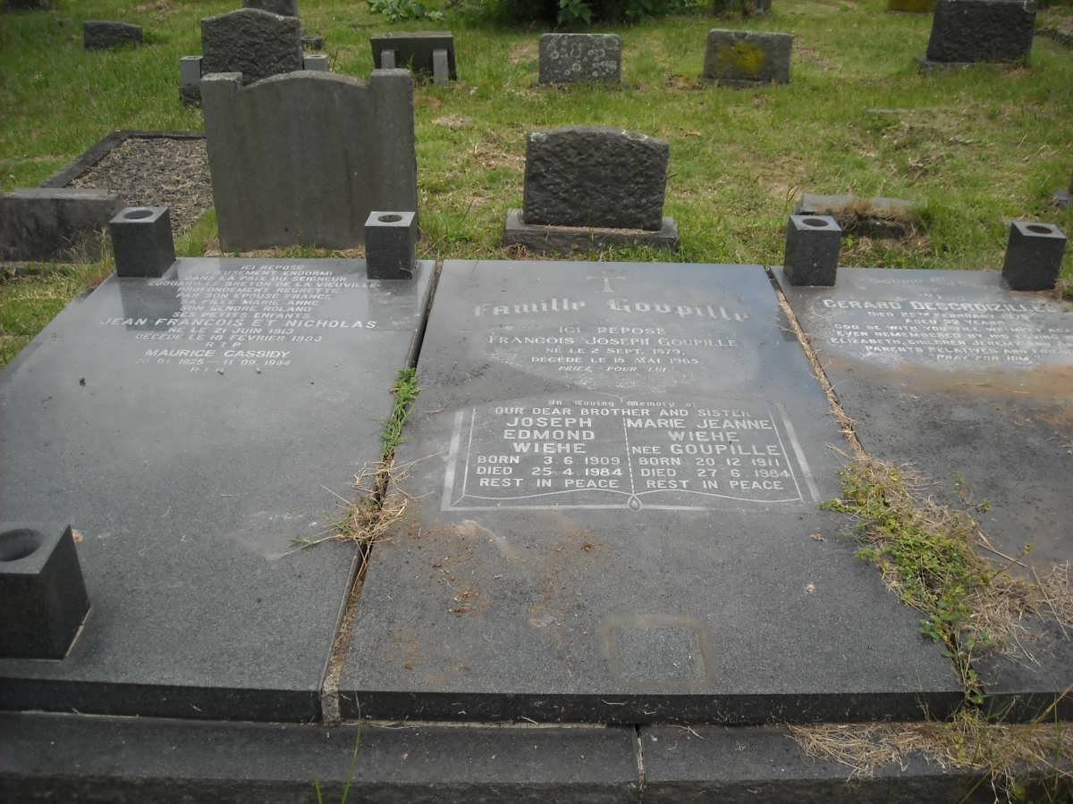GOUPILLE Francois Joseph 1879-1965 :: WIEHE Joseph Edmond 1909-1984 &amp; Marie Jeanne GOUPILLE 1911-1984