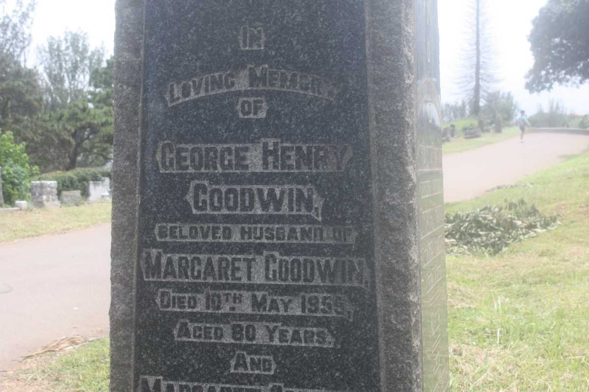 GOODWIN George Henry -1955 :: GOODWIN Margaret -1958 :: GOODWIN Irene Elsie -1975 :: MALCOLM John Lowrie -1932