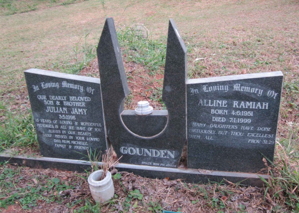GOUNDEN Julian Jamy -1996 :: GOUNDEN Alline Ramiah 1951-1999